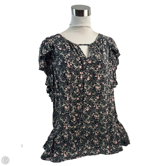 Top Short Sleeve By So In Floral Print, Size: 3x