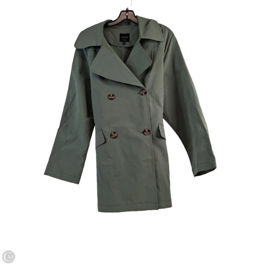 Coat Trench Coat By Love Tree In Green, Size: L