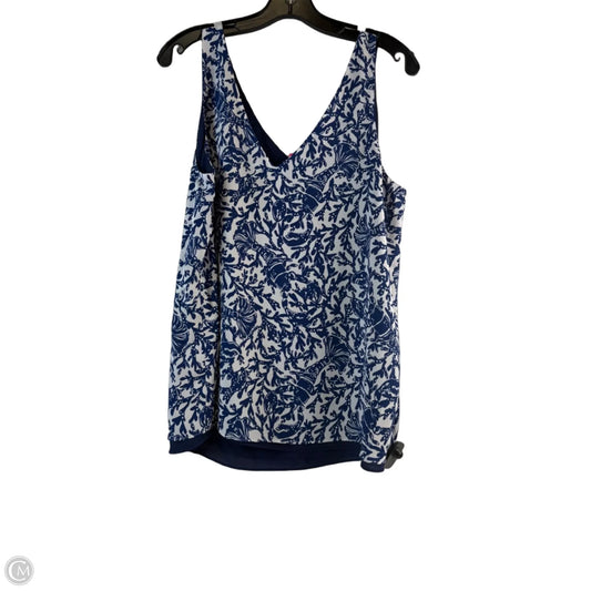 Top Sleeveless Designer By Lilly Pulitzer In Blue & White, Size: L