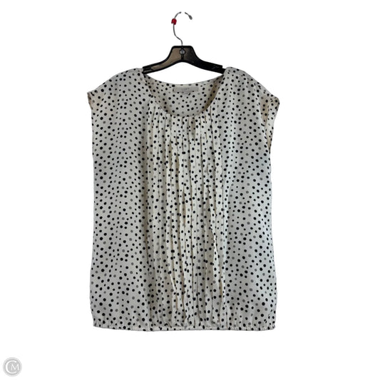 Top Short Sleeve Basic By Loft In Black & Cream, Size: M
