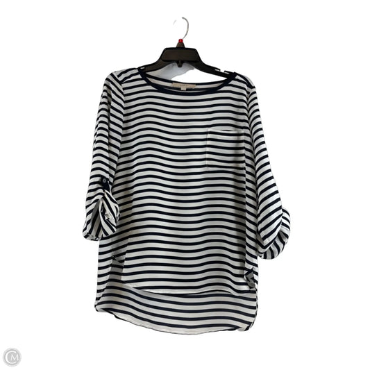 Top 3/4 Sleeve Basic By Loft In Striped Pattern, Size: S