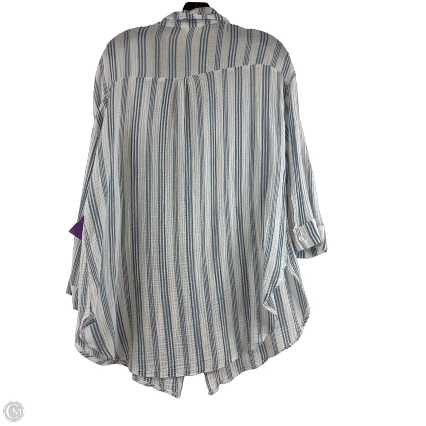Top 3/4 Sleeve By Kona Sol In Blue & White, Size: L