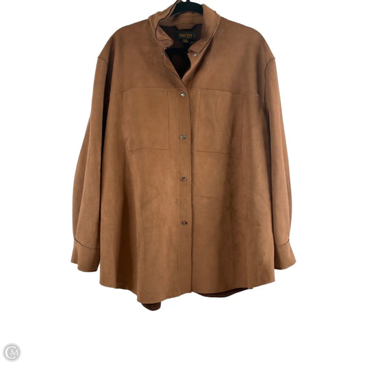 Jacket Shirt By Truth In Brown, Size: 1x