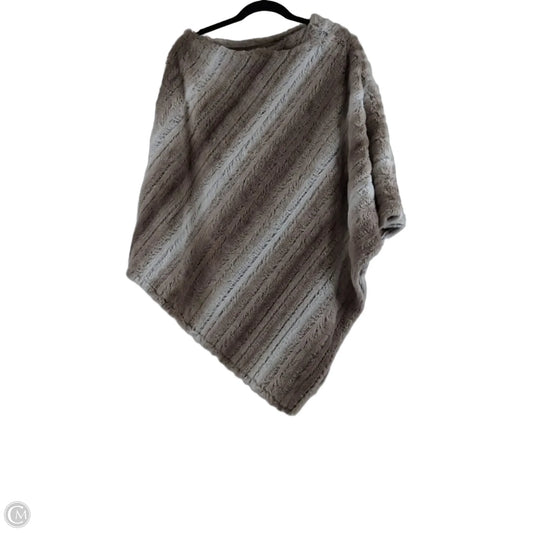 Poncho By Clothes Mentor In Brown & Cream, Size: Osfm