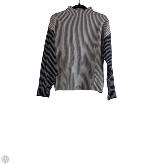 Sweater By Adrienne Vittadini In Grey & White, Size: M