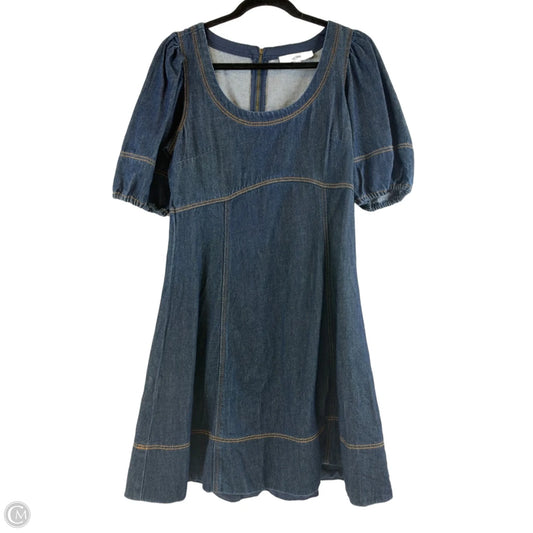 Dress Casual Midi By Loft In Blue Denim, Size: 4