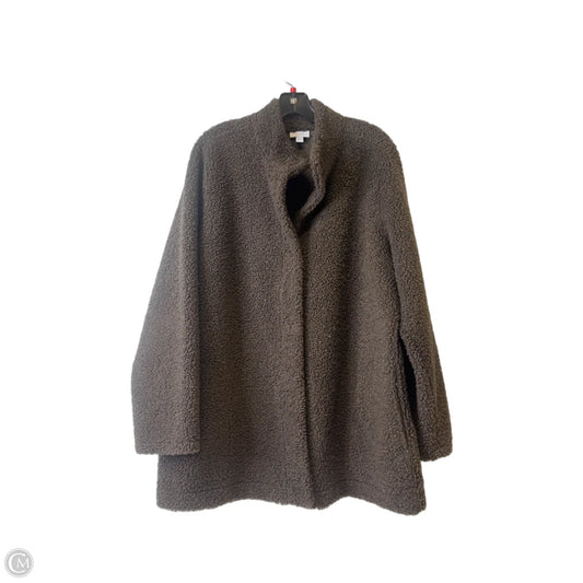 Coat Faux Fur & Sherpa By J. Jill In Brown, Size: L