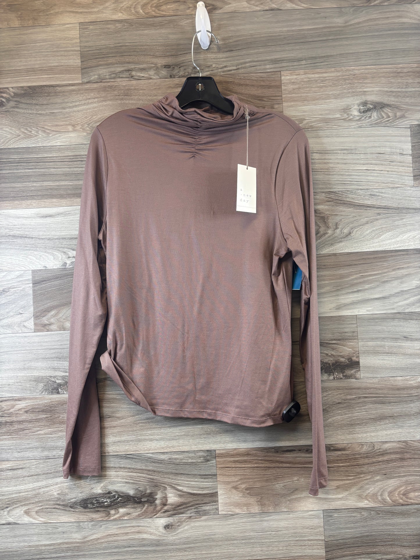 Top Long Sleeve By A New Day In Brown, Size: M