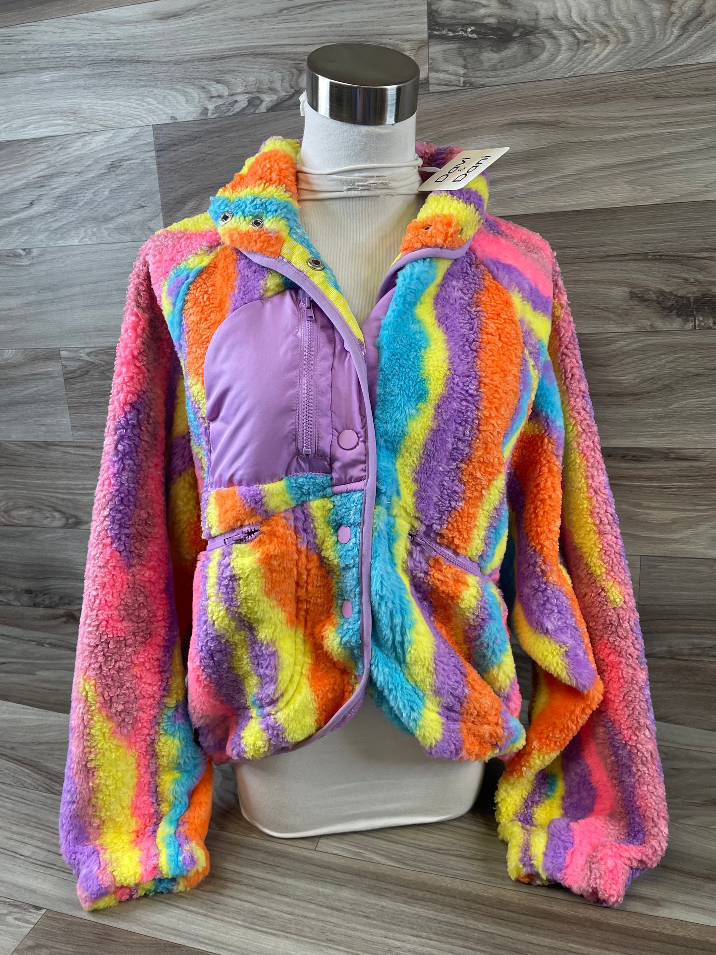 Jacket Faux Fur & Sherpa By Davi & Dani In Multi-colored, Size: S