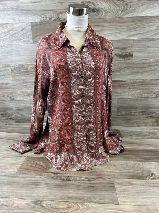 Top Long Sleeve By Clothes Mentor In Paisley Print, Size: M