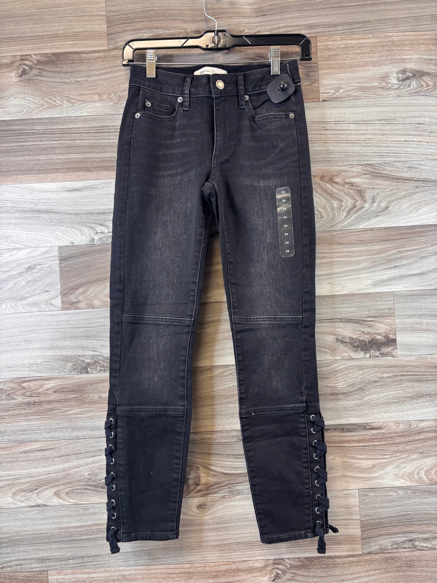 Jeans Skinny By Gap In Black Denim, Size: 4