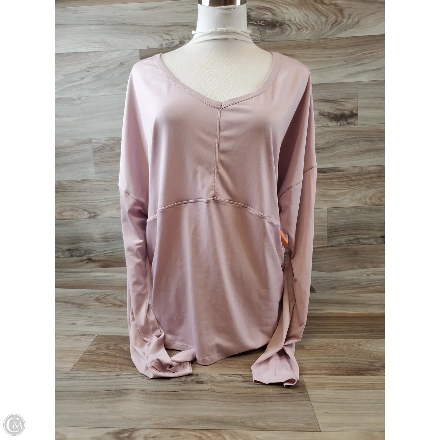 Athletic Top Long Sleeve Crewneck By Fabletics In Pink, Size: Xl
