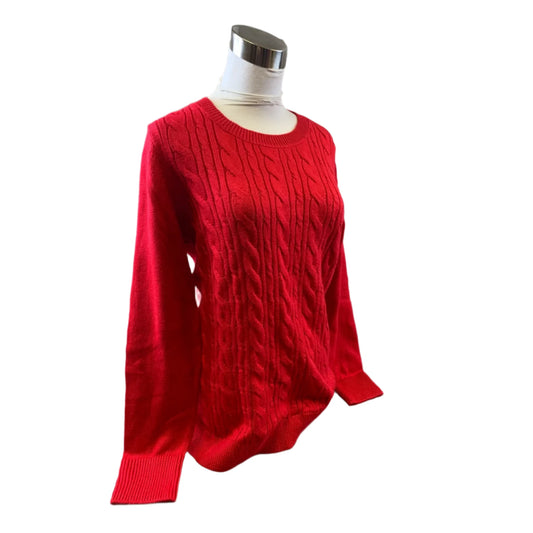 Top Long Sleeve By Talbots In Red, Size: M