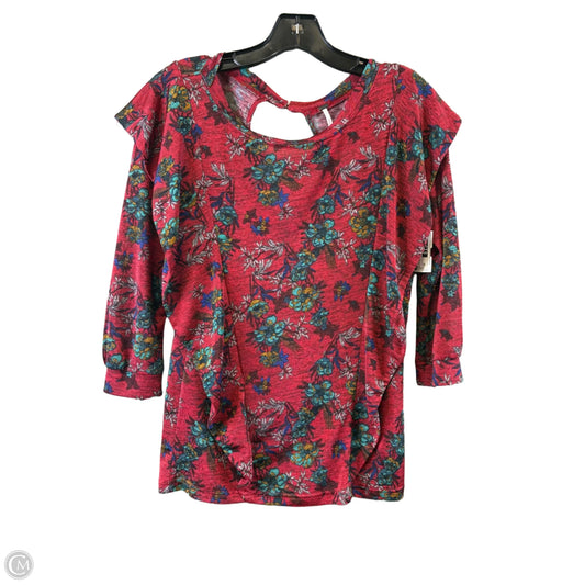 Top Long Sleeve By Free People In Blue & Red, Size: Xs