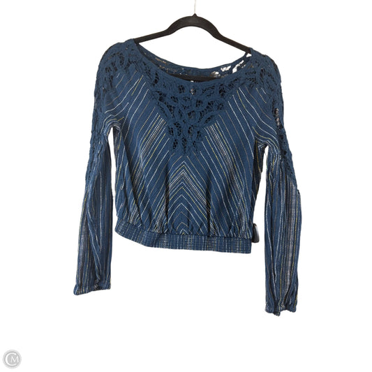 Top Long Sleeve By Free People In Blue & Yellow, Size: Xs