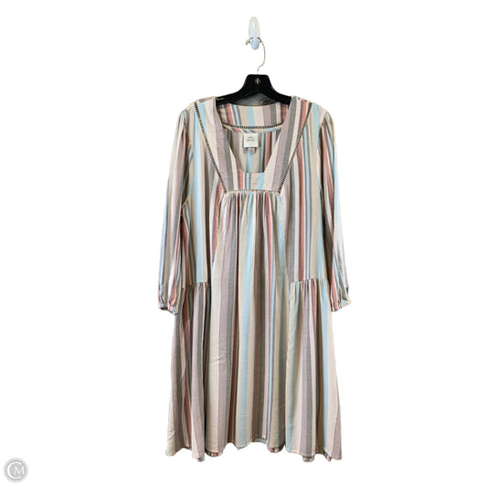 Dress Casual Midi By Knox Rose In Red & Tan, Size: M