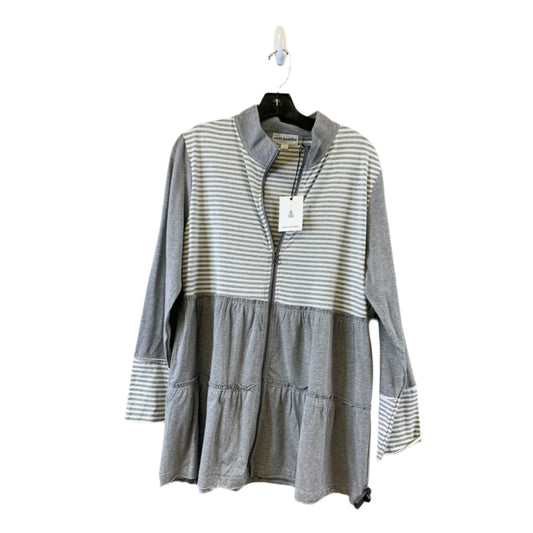 Top 3/4 Sleeve By Neon Buddha In Grey & White, Size: L