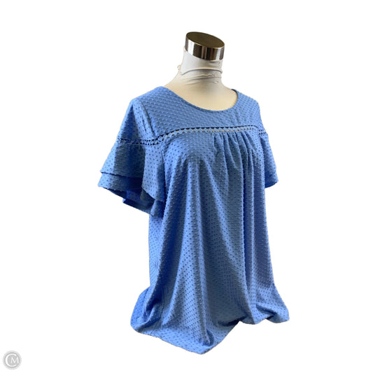 Top Short Sleeve By Notations In Blue, Size: 2x