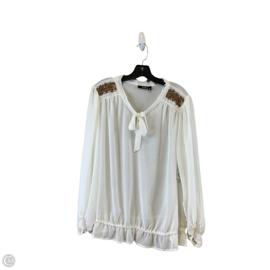 Top Long Sleeve By Ana In White, Size: Xl