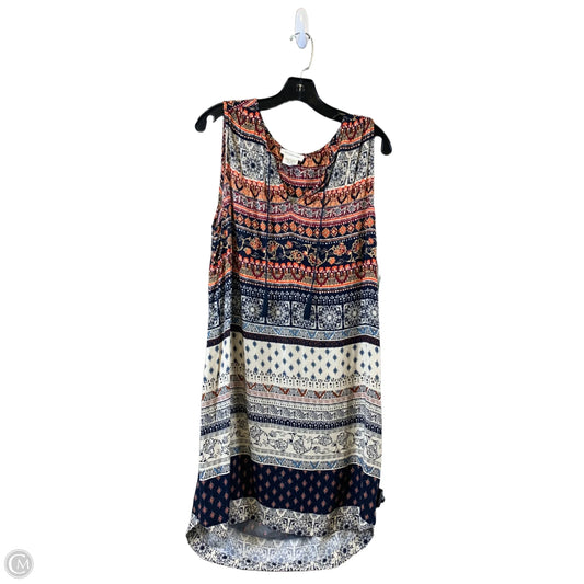 Dress Casual Midi By Beachlunchlounge In Blue & Orange, Size: M