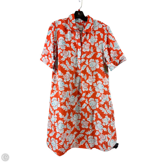 Dress Casual Midi By Chicos In Blue & Orange, Size: M