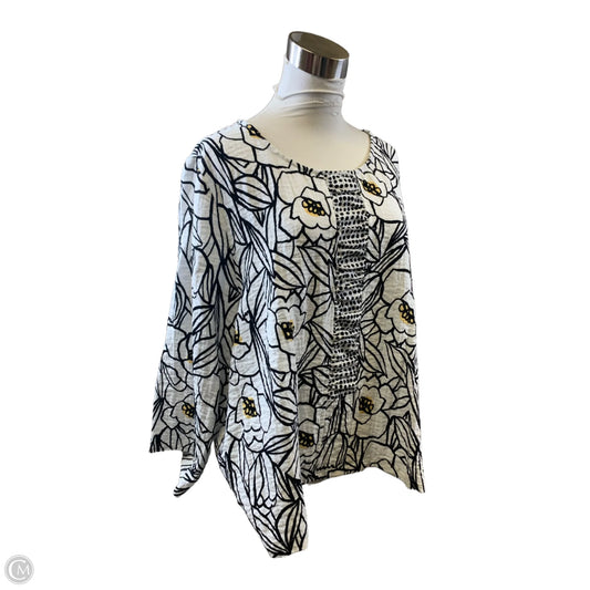 Top Long Sleeve By Habitat In Black & White, Size: Xl
