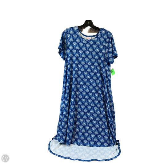 Dress Casual Midi By Lularoe In Blue & White, Size: S