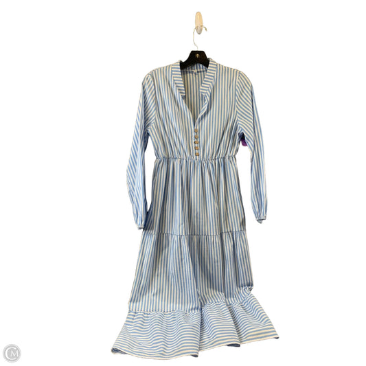 Dress Casual Midi By Clothes Mentor In Blue & White, Size: S