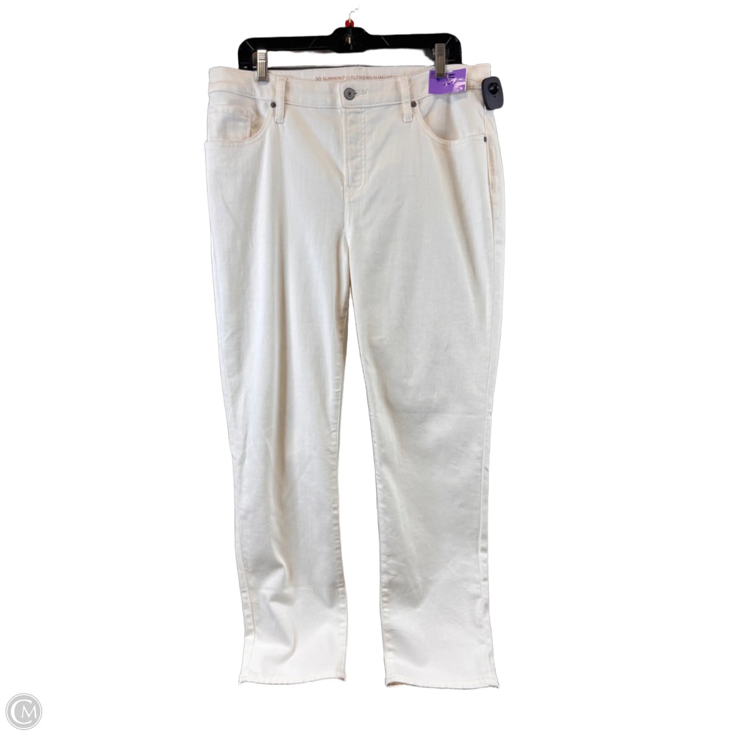 Jeans Straight By Chicos In Ivory, Size: 12