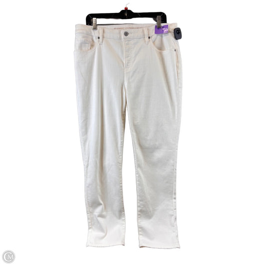 Jeans Straight By Chicos In Ivory, Size: 12