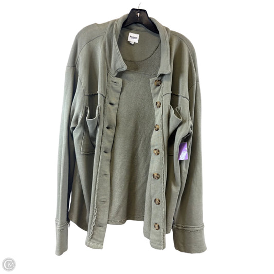 Jacket Shirt By Kensie In Green, Size: L