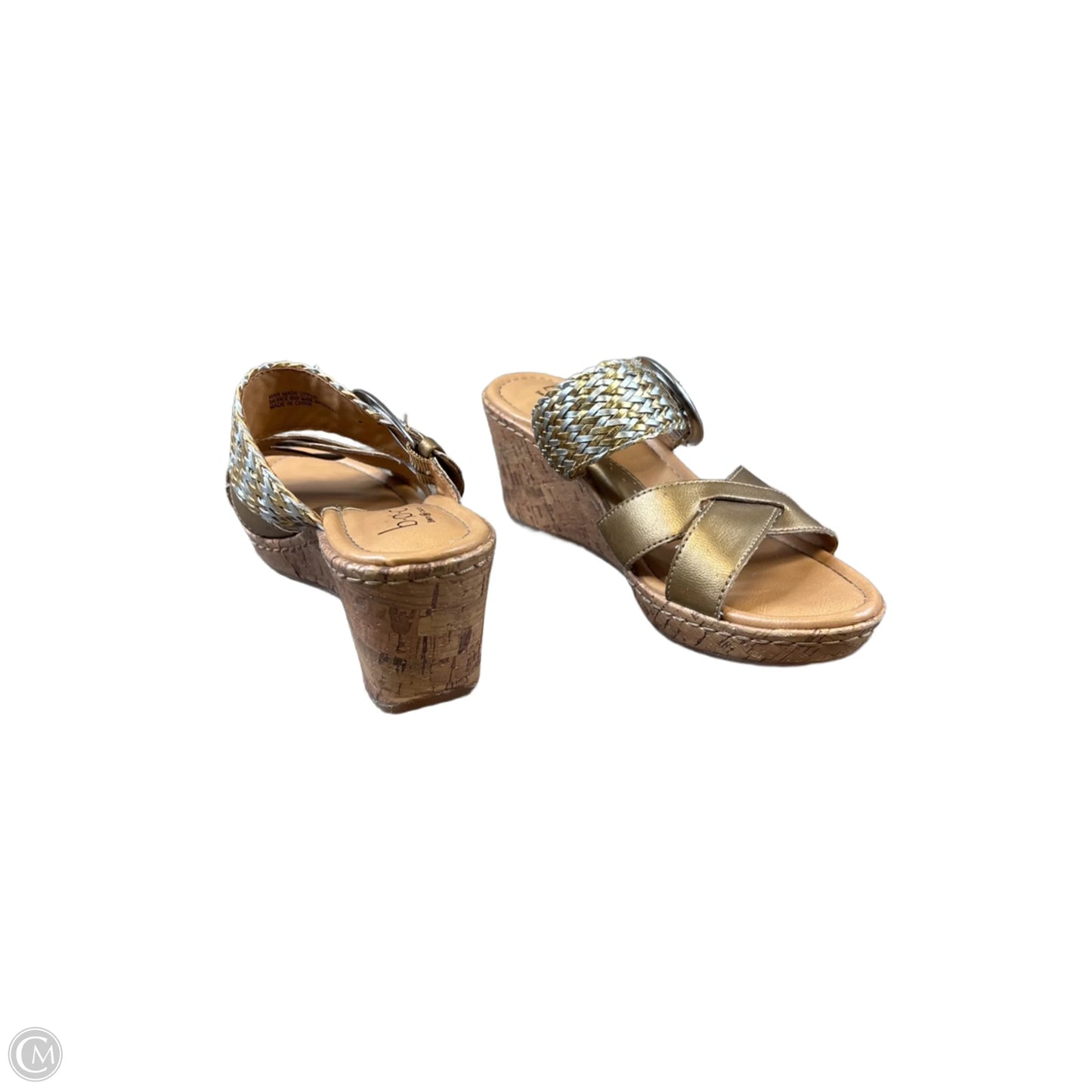 Sandals Heels Wedge By Boc In Tan, Size: 7