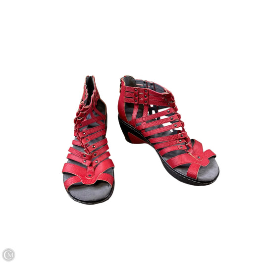 Sandals Heels Block By Jbu By Jambu In Red, Size: 9.5