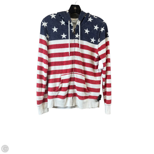 Sweatshirt Hoodie By Old Navy In Blue Red & White, Size: S