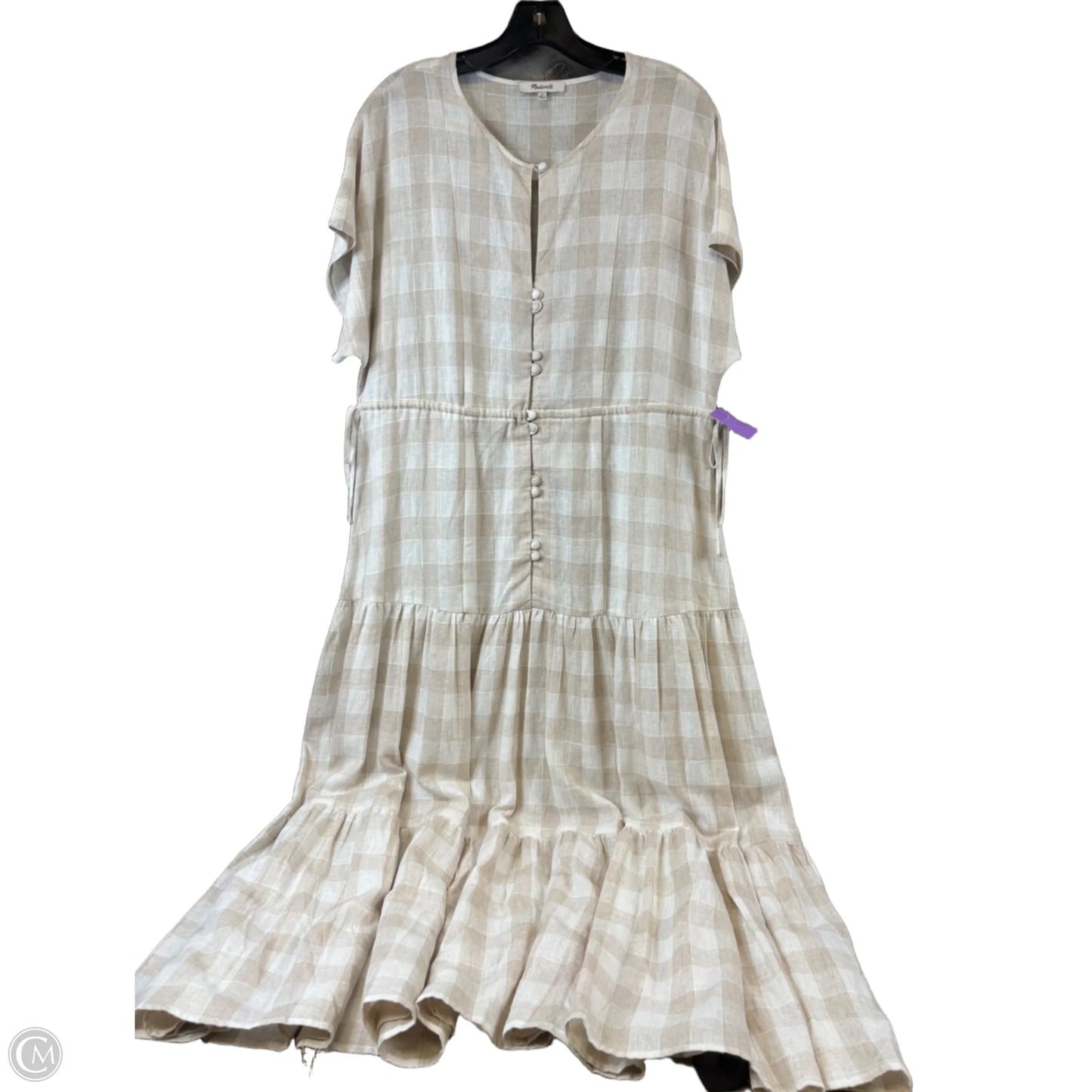 Dress Casual Maxi By Madewell In Tan & White, Size: M