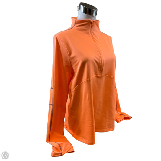 Athletic Top Long Sleeve Collar By Under Armour In Orange, Size: L