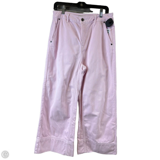 Jeans Wide Leg By Topshop In Pink Denim, Size: 8