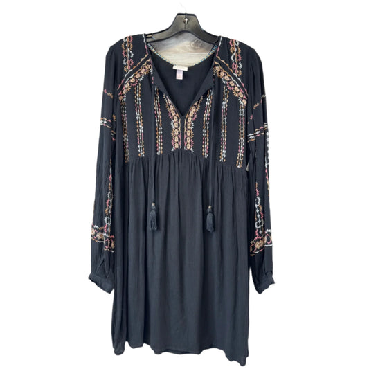 Dress Casual Midi By Knox Rose In Black & Pink, Size: S