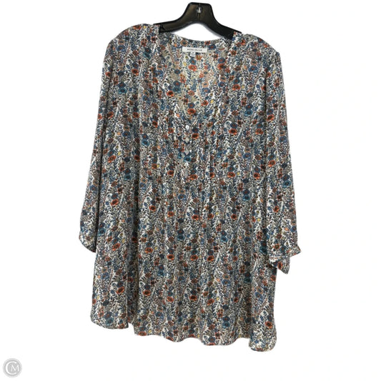 Top Long Sleeve By Rose And Olive In Floral Print, Size: 2x