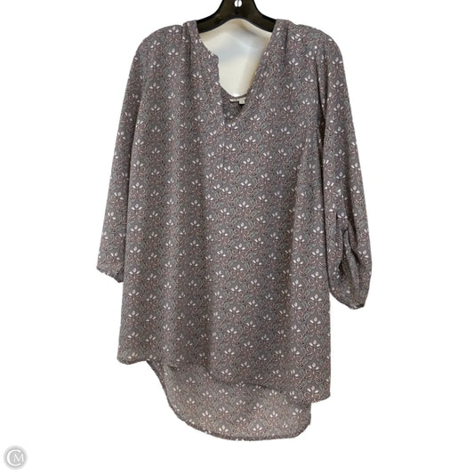 Top 3/4 Sleeve By Dr2 In Grey, Size: 2x