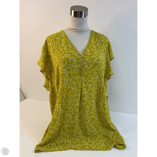 Top Short Sleeve By Cynthia Rowley In Green & White, Size: 3x