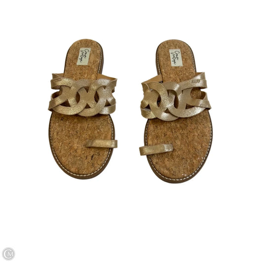 Sandals Flats By Crown Vintage In Gold, Size: 8
