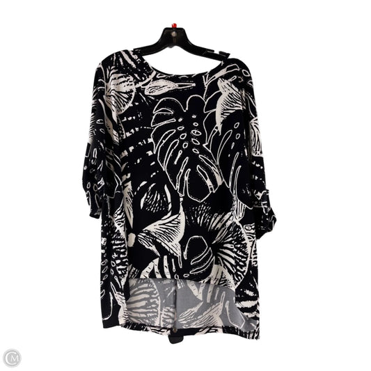 Top 3/4 Sleeve By Clara Sun Woo In Black & White, Size: M