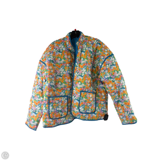 Jacket Puffer & Quilted By Clothes Mentor In Blue & Yellow, Size: L