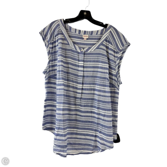 Top Short Sleeve By Merona In Blue & White, Size: Xxl