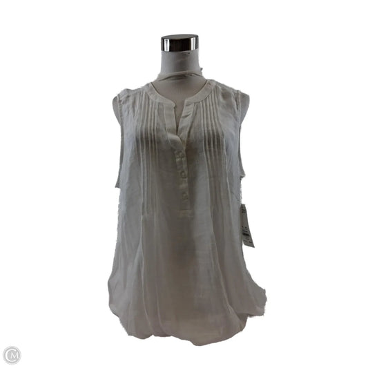 Top Sleeveless By Notations In White, Size: 1x