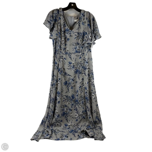 Dress Casual Maxi By Coldwater Creek In Blue & Grey, Size: Lp