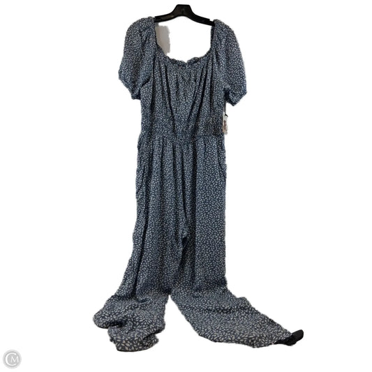 Jumpsuit By Clothes Mentor In Blue & White, Size: Xl