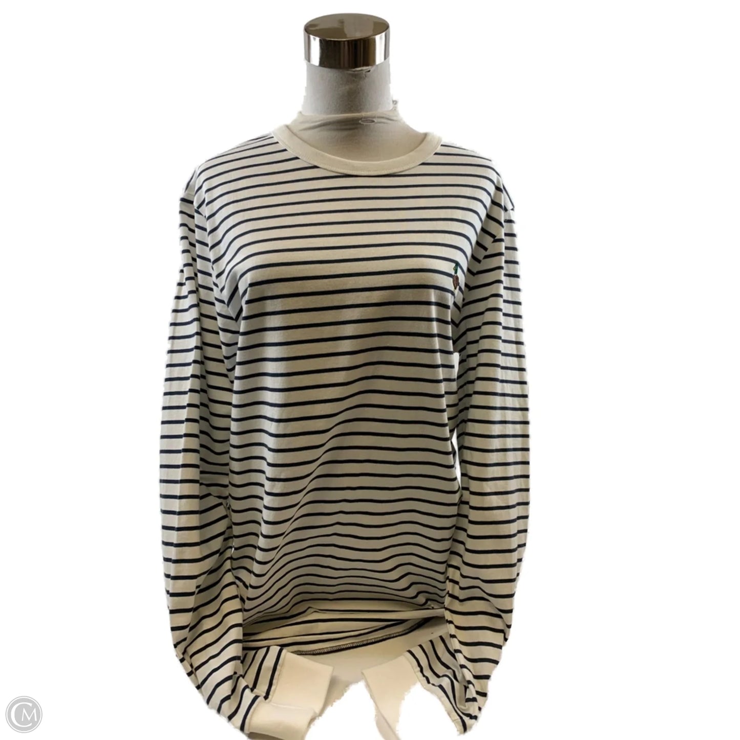 Top Long Sleeve By Clothes Mentor In Blue & White, Size: L
