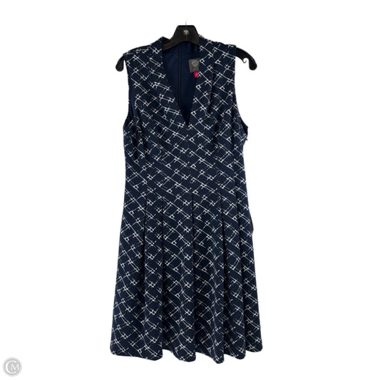 Dress Casual Midi By Vince Camuto In Blue & White, Size: Xl